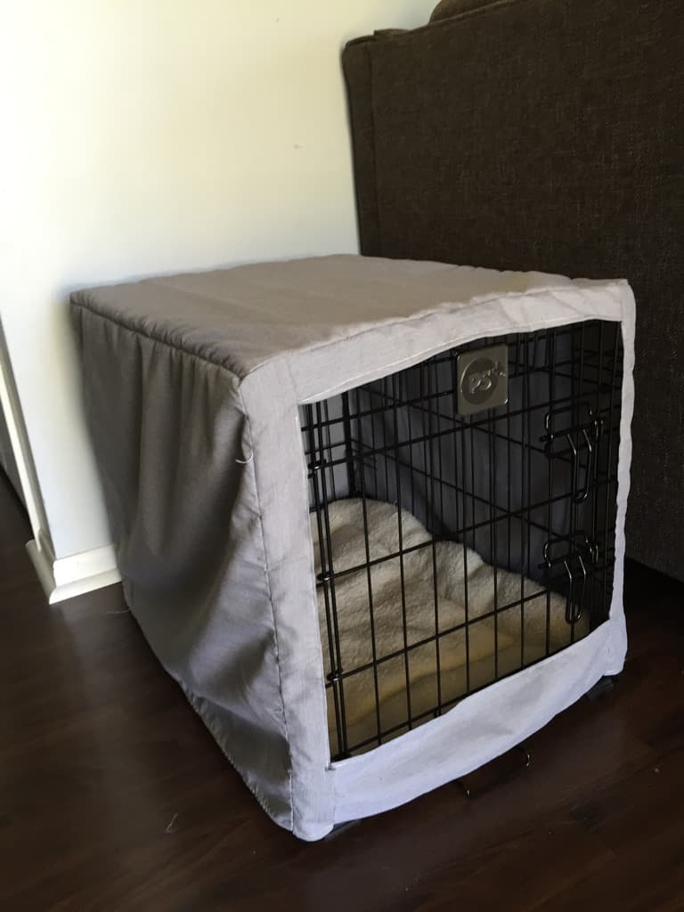 Covering dog crate with sheet hotsell